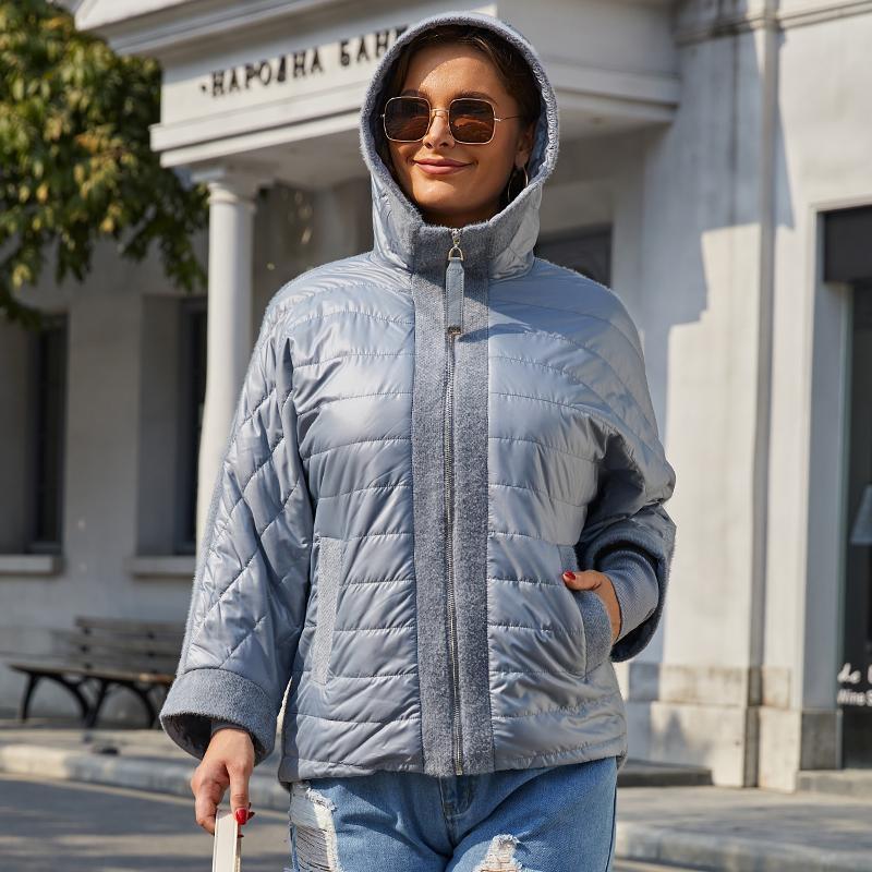 

Куртка короткая теплая с капюшоном на молнии куртка повседневная куртка для женщин XL