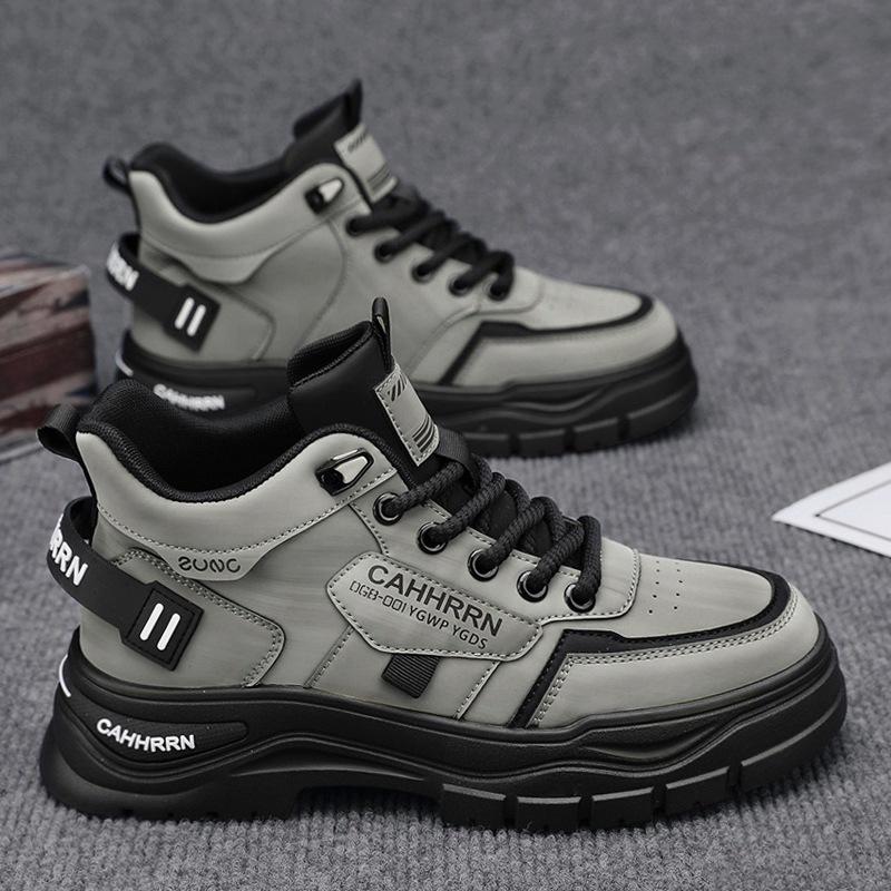 

Men s shoes 2024 new autumn high-top leather boots men s retro non-slip and wear-resistant tooling short boots men s trendy Martin boots 44