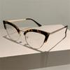 New Vintage Cat Eye Glasses Frame New Stylish Semi Metal Rim Women Eyewear Trendy Brand Design Non-Prescription Eyeglasses