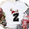 Casual Womens Tshirt with AZ Christmas Alphabet Print Santa Holiday Graphic Perfect for Xmas Party Parties and Casual Wear