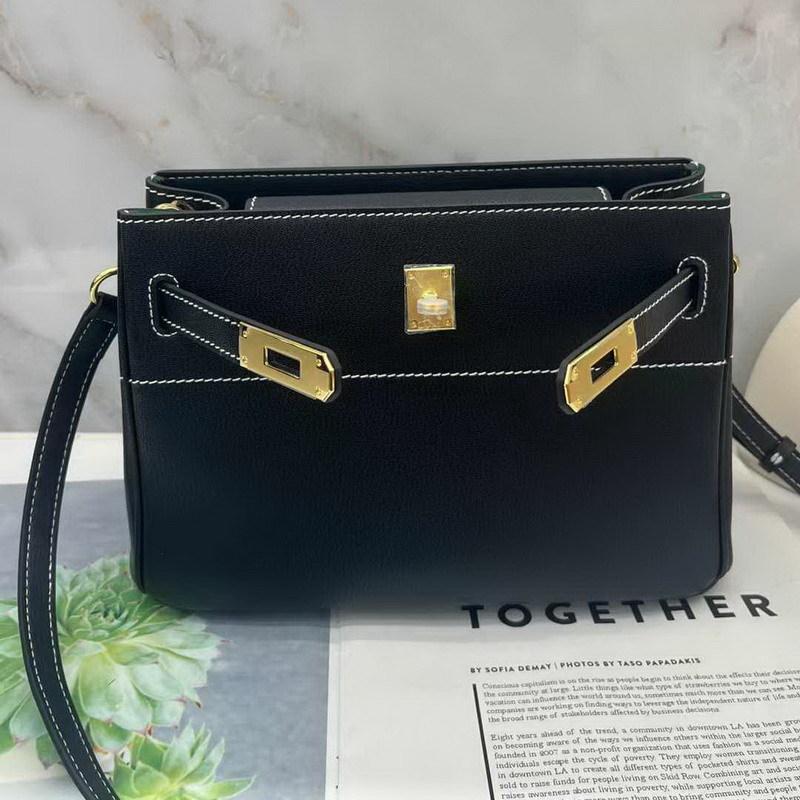 2025 New Genuine Leather Women's Bag Head Layer Leather Bucket Bag Tote Bag Single Shoulder Underarm Small Bag Cross Border