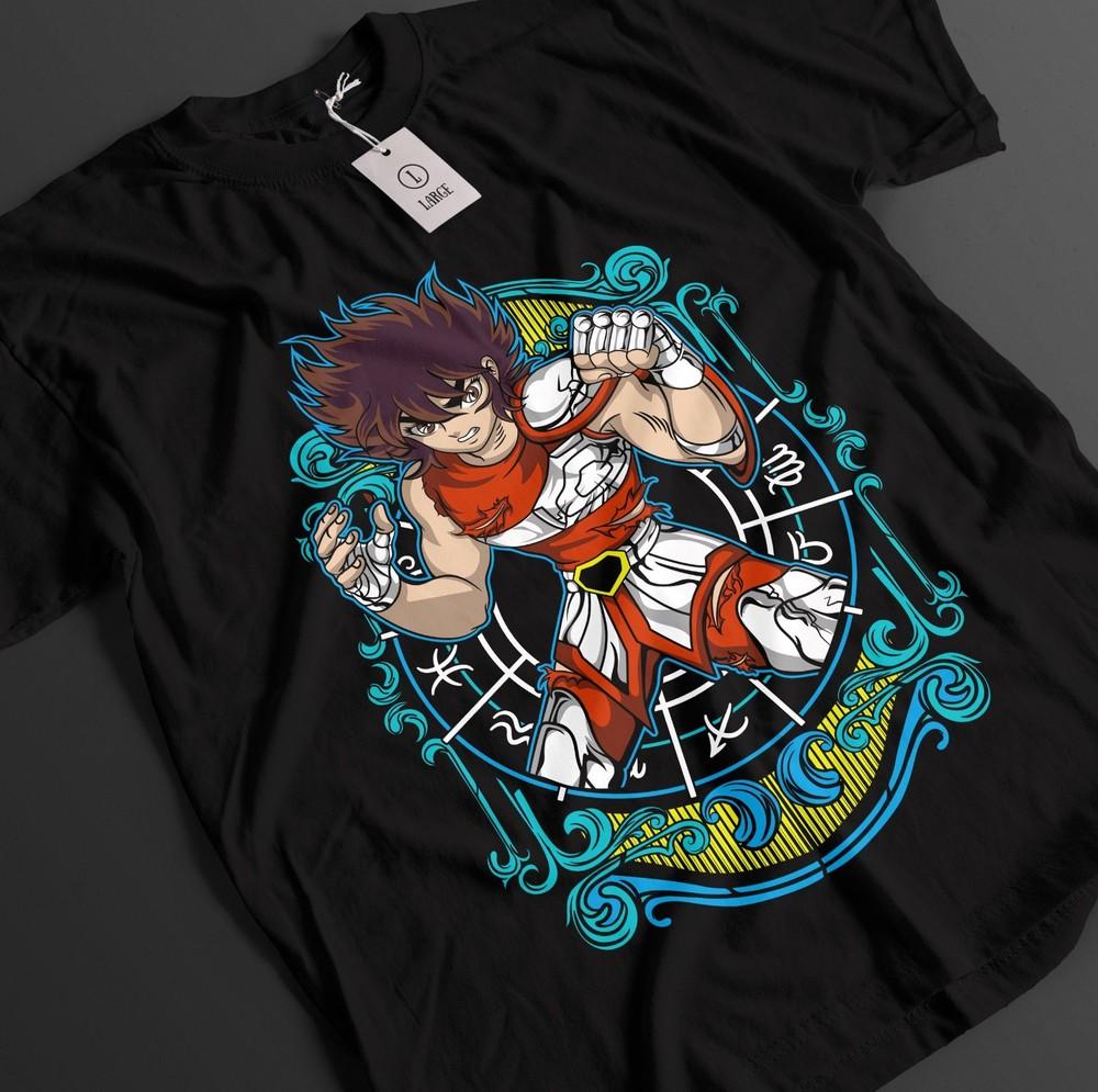 

Saint Seiya Shirt Shiryu Tshirt Hyoga T-Shirt Shun Top Ikku Anime Graphic Tee 2XL