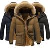 Parka invernale spesso e caldo da uomo in pile con cappuccio da uomo, giacca invernale da uomo, cappotto caldo in velluto da uomo