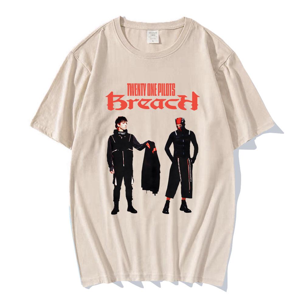BREACH T-SHIRT Twenty One Pilots Band Graphic Tshirts Summer Cotton Hip Hop Unisex Streetwear Short Sleeve Male T Shirt Print Tee