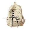 Schoolbag high-value polka dot girl junior high school student schoolbag, bow large capacity ins niche campus lightweight backpack
