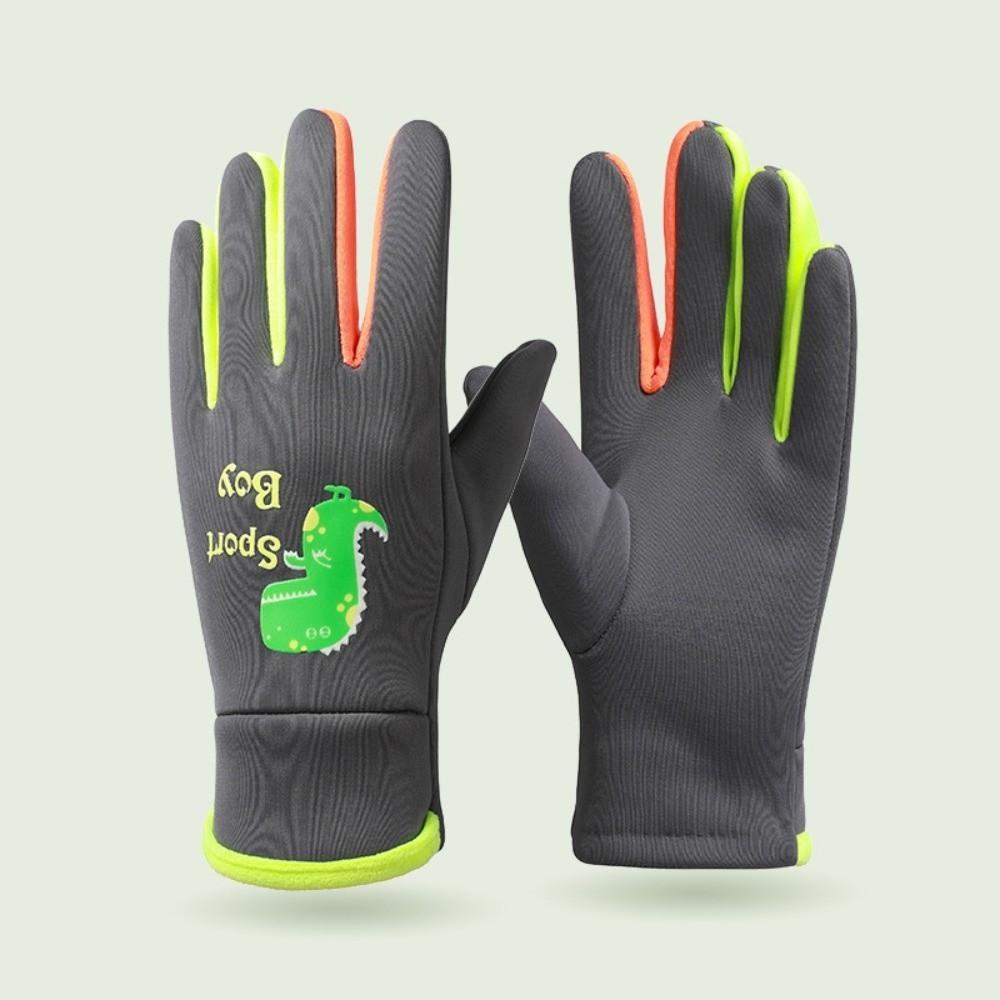 Cartoon Dinosaur Kids Winter Cycling Gloves Windproof Children's Outdoor Gloves  Snowy Day