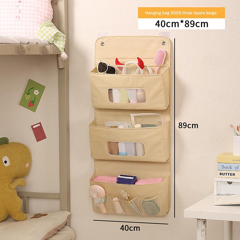 Nordisches Gitter Multifunktionaler Schlafzimmer Wandaufbewahrung Hängebeutel Organizer Nachttisch Tür Mehrschichtiger Hängeaufbewahrungskorb Stoff