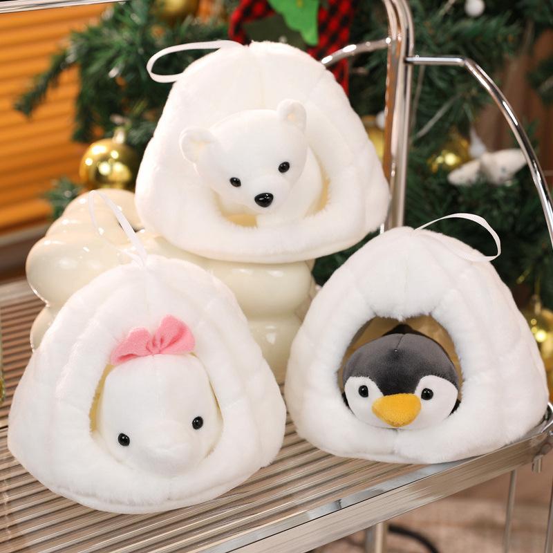 New 20cm Penguin House Plush Toys White Bear Soft Stuffed Animals Cushion Pillow Toys Home Decor Xmas Gifts