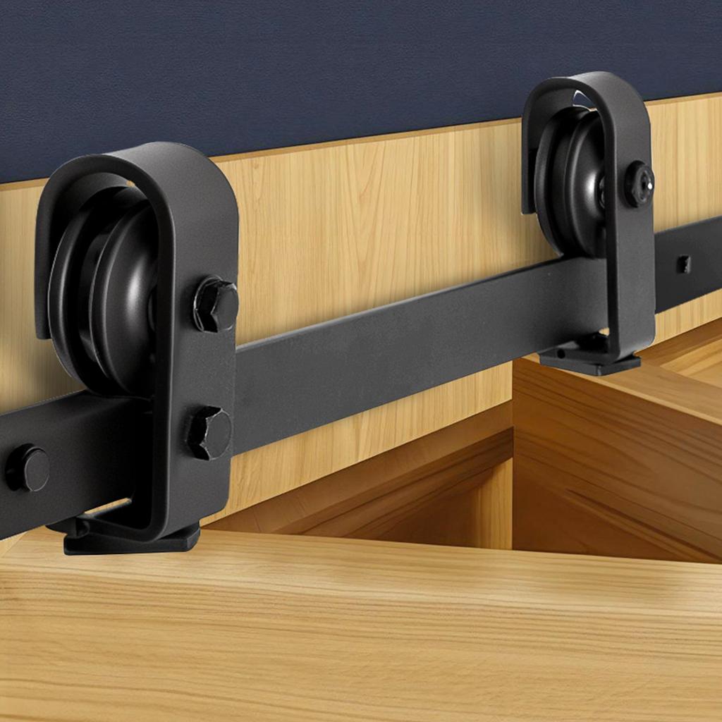 VEVOR Bi-Folding Sliding Barn Door Hardware Track Kit, 52" Top Mount Track Kit, Slide Smoothly & Quietly, Heavy Duty, Easy To Install