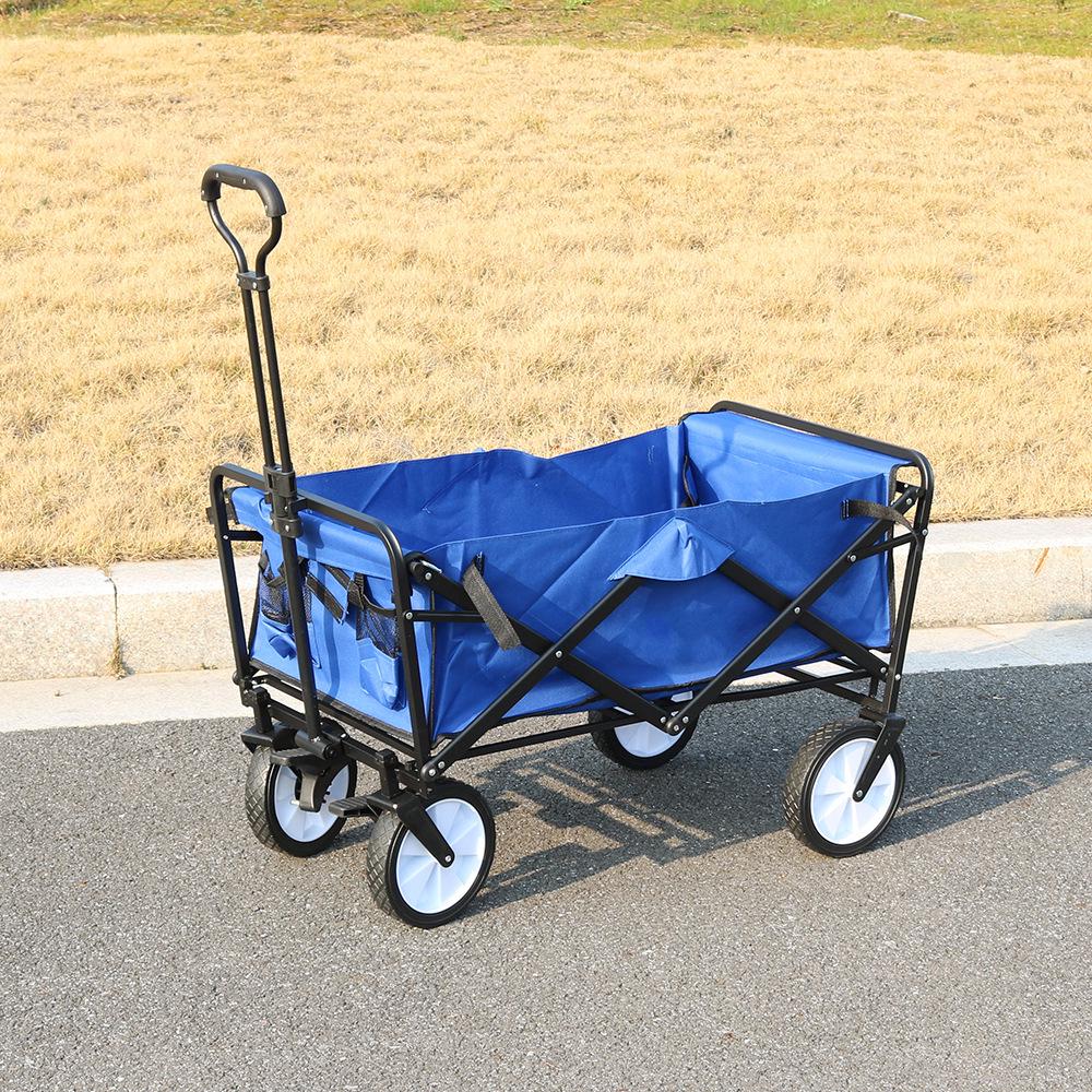 Jiaxin Braked Four-Wheel Trailer: Ideal for Camping, Stalls, Handcart, Campsite, Express Delivery, Outdoor Use.