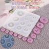Button Shape Silicone Mold Resin DIY Button Handmade Mold With Hole Pendant Button Non-stick Art Mold Decor Cake Baking Tools