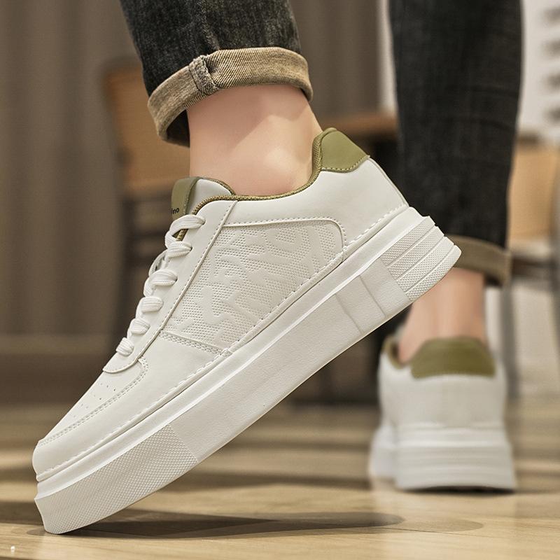 Jinjiang Men's Shoes Breathable Little White Shoes Simple Fashion Trend Leather Board Shoes Casual Sports Shoes Flat Casual Versatile