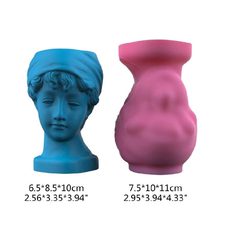Pretty Girl Flowerpot Storage Mold Trinket Holder Tool DIY Home Decor Mold