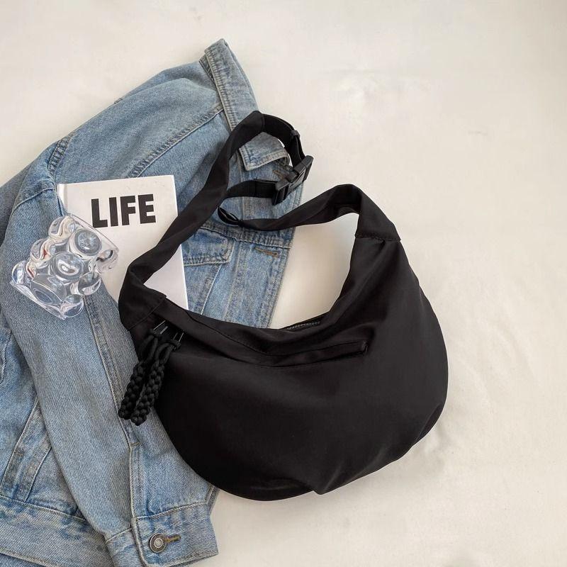 

Canvas Bag Women s 2025 New Arrival Fancy Red Dumpling Bag Large Capacity Sports Messenger Bag Summer Backpack Black