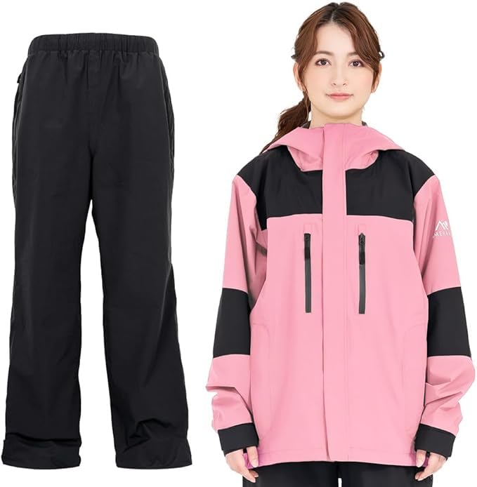 

NNOUM Rainwear Rain Suit for Men and and Mountain Stretch Rain Pants and AMERAKU NN25NSRA06M (Noam) Set, Professional-Quality Women, Cycling, Golf,