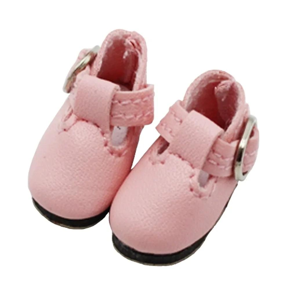 2,8 cm * 1,2 cm BJD Schuhe PU-Leder Mini-Größe Prinzessin Schuhe T-förmiger Knopf Mehrfarbige Stiefel Kleiderwechsel Spiel
