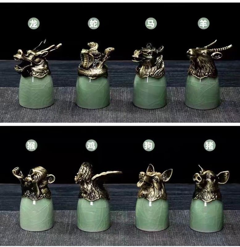 ChaXun Ge Kiln Twelve Zodiac Ceramic Set