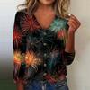 Women's Fashion Print Long Sleeve Knitted Cardigan Button Up Jacket