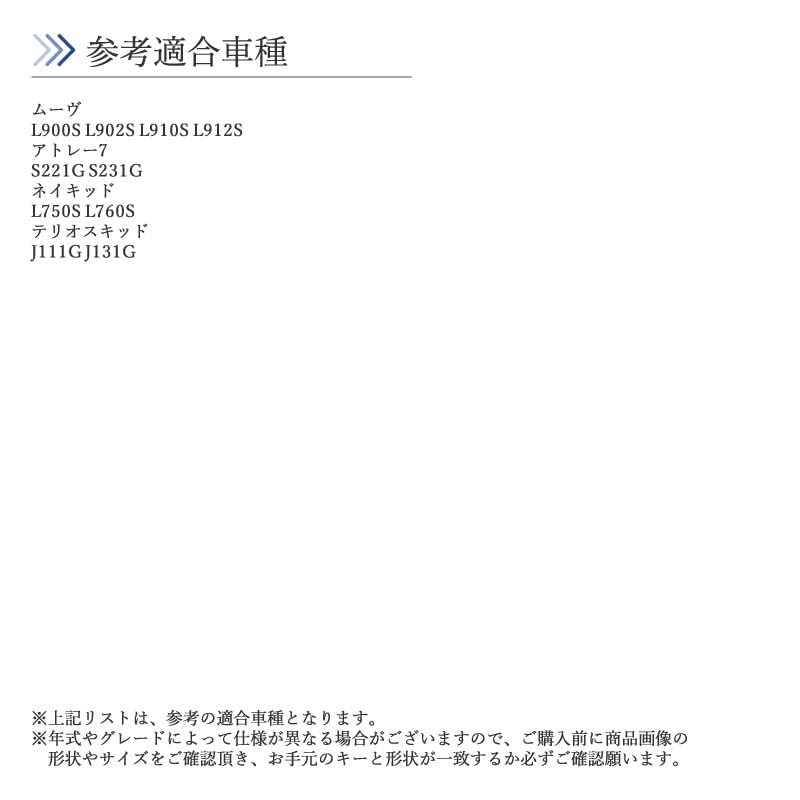 Daihatsu compatible blank keyless entry duplicate spare key for L900 series Move Atrai Naked Teoris key, 2-button key, S221G/S231G, L750S/L760S,