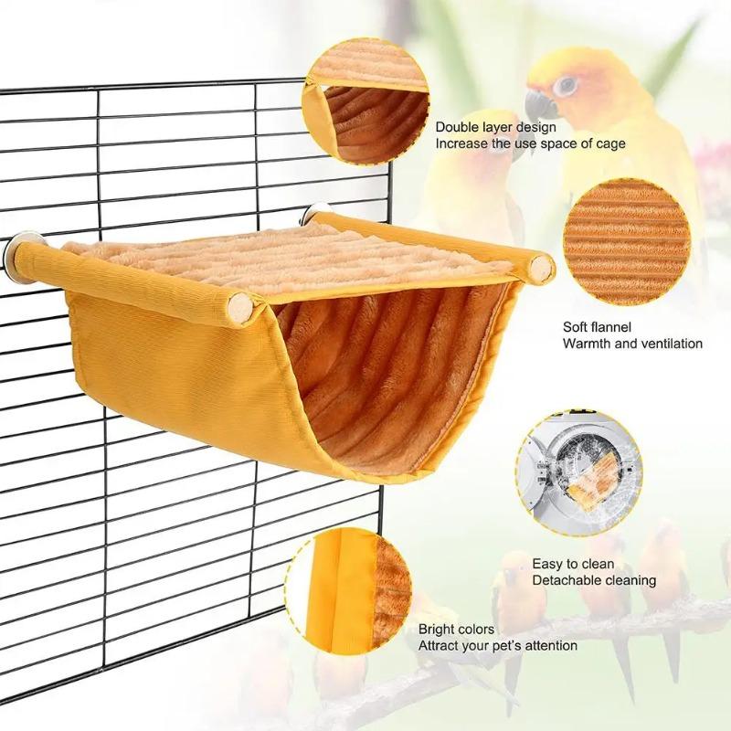 Hängematte für Haustiere Warmes Nestbett Papageienhaus Abnehmbar Waschbar Vogelkäfig Sitzstange Für Hamster Unzertrennliche