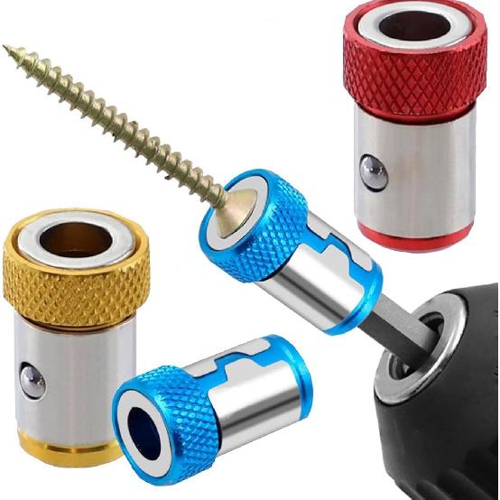 Screwdriver Meonsopoli Head Magnetic Ring for Drill, 6 Pieces Magnetic Screw Ring, Universal Magnetizer for Drill, 1/4"/6.35mm Universal Magnetic Bit