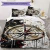 Compass Pattern Bedding uilt Set uilt Cover Pillowcase Home Decoration Birthday Gift (1 * duvet cover + 2 * pillowcase  without core)167