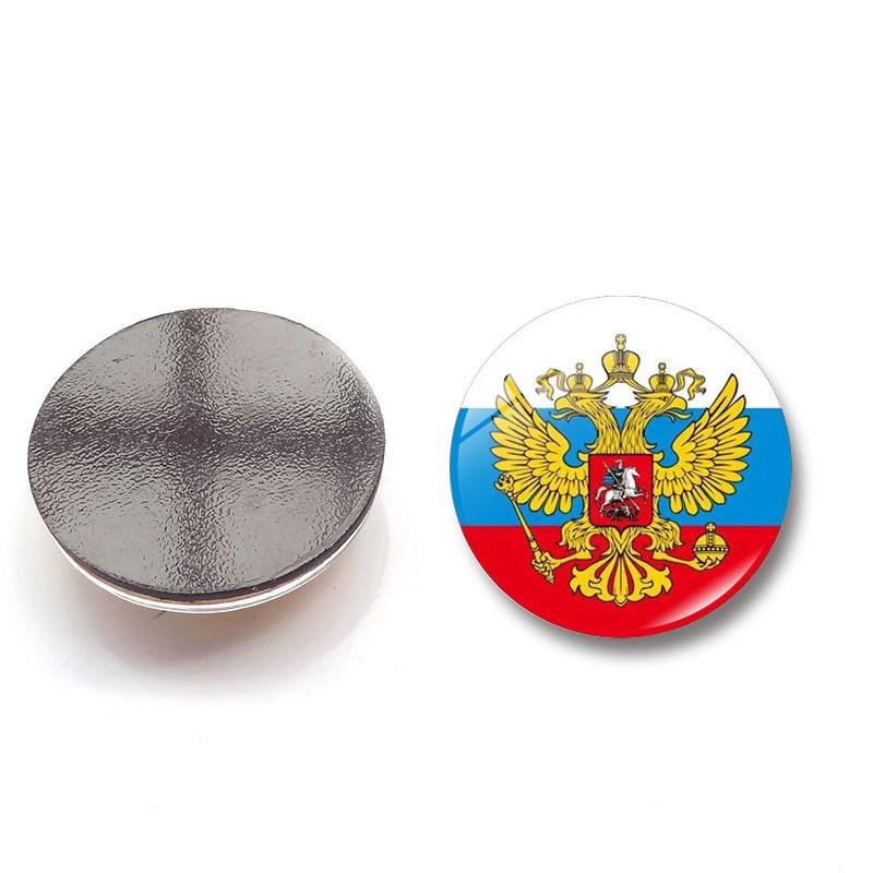 Cccp Soviet Army Red Star Brooches Pin Glass Cabochon Art Round Badges Logo Collarpins Jewelry For Friends Gift