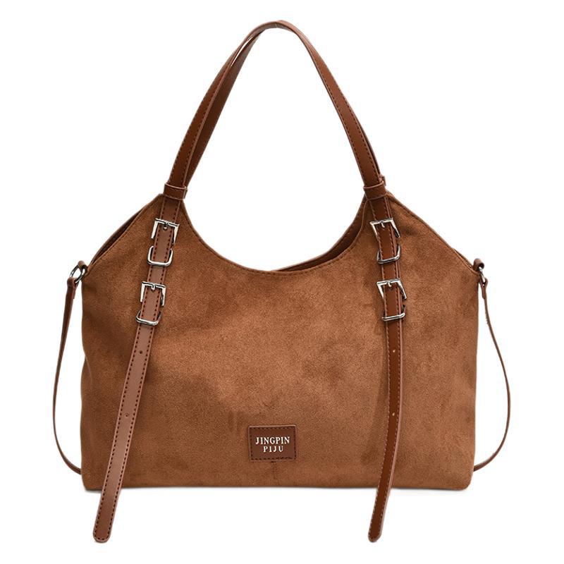 Large capacity commuter bag women's bag 2025 new autumn versatile suede shoulder tote bag premium