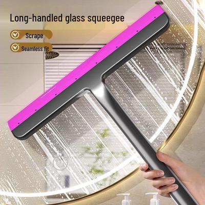 Long-Handled Glass Squeegee for Windows & Bathroom Walls