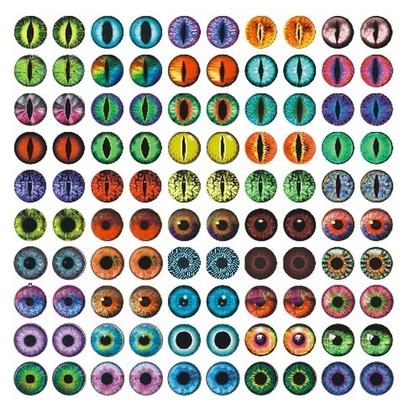 100pcs 50 Pairs Dragon Eyes Cat Eye Toys 6mm 8mm 10mm 12mm Handmade Photo Glass Cabochons DIY Making Accessories