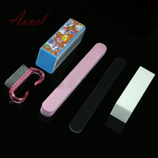 Vogue 5X Pro Kit de Herramientas de Manicura Limas de Uñas Rectangulares Accesorios de Cepillo Set de Nail Art