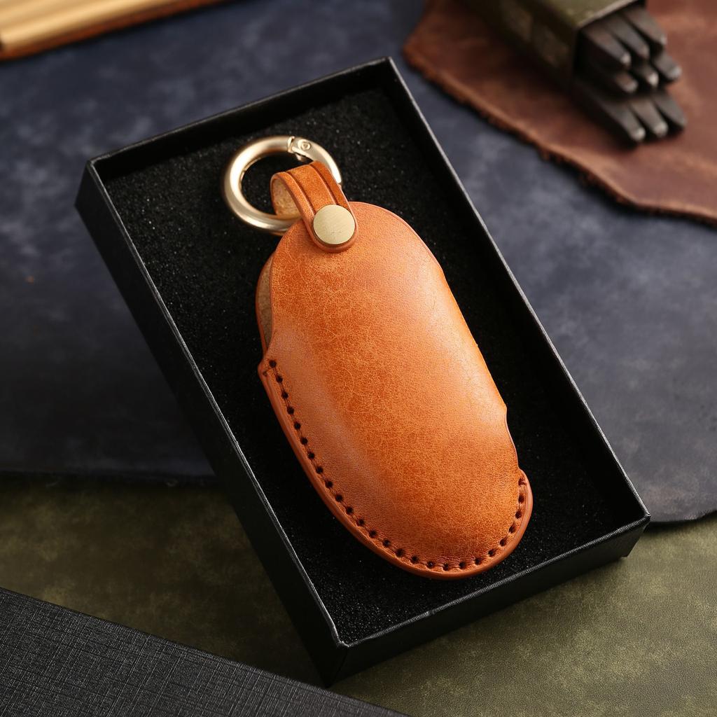 Leder Schlüsselhülle ist geeignet für moderne Autoschlüsselhülle, reine handgenähte Echtleder High-End Schlüssel Schutzhülle