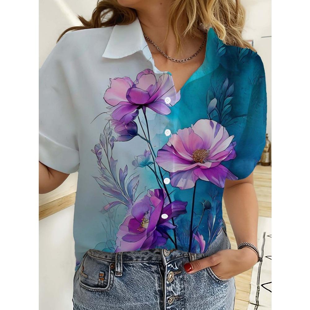3D Printed Casual Beach Shirt Summer s unflower Blouse Women s Clothes S