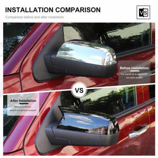 2X Side Mirror Cover Trim Cap Shell Guard For Chevy Silverado GMC Sierra 2014-18