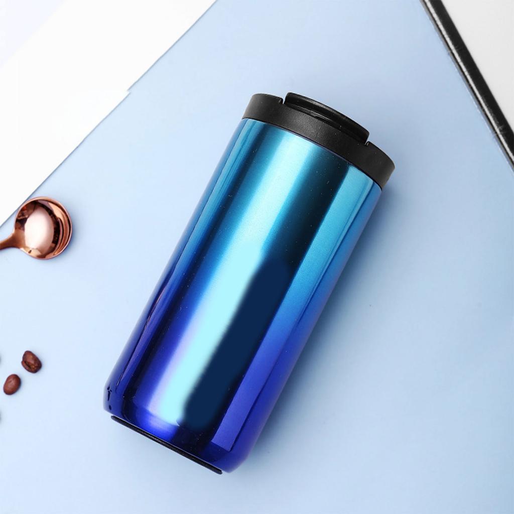 Tragbarer 304 Edelstahl-Kaffeebecher mit doppelter Vakuumisolierung, Metalltextur für Pendeln und Camping-Reisen