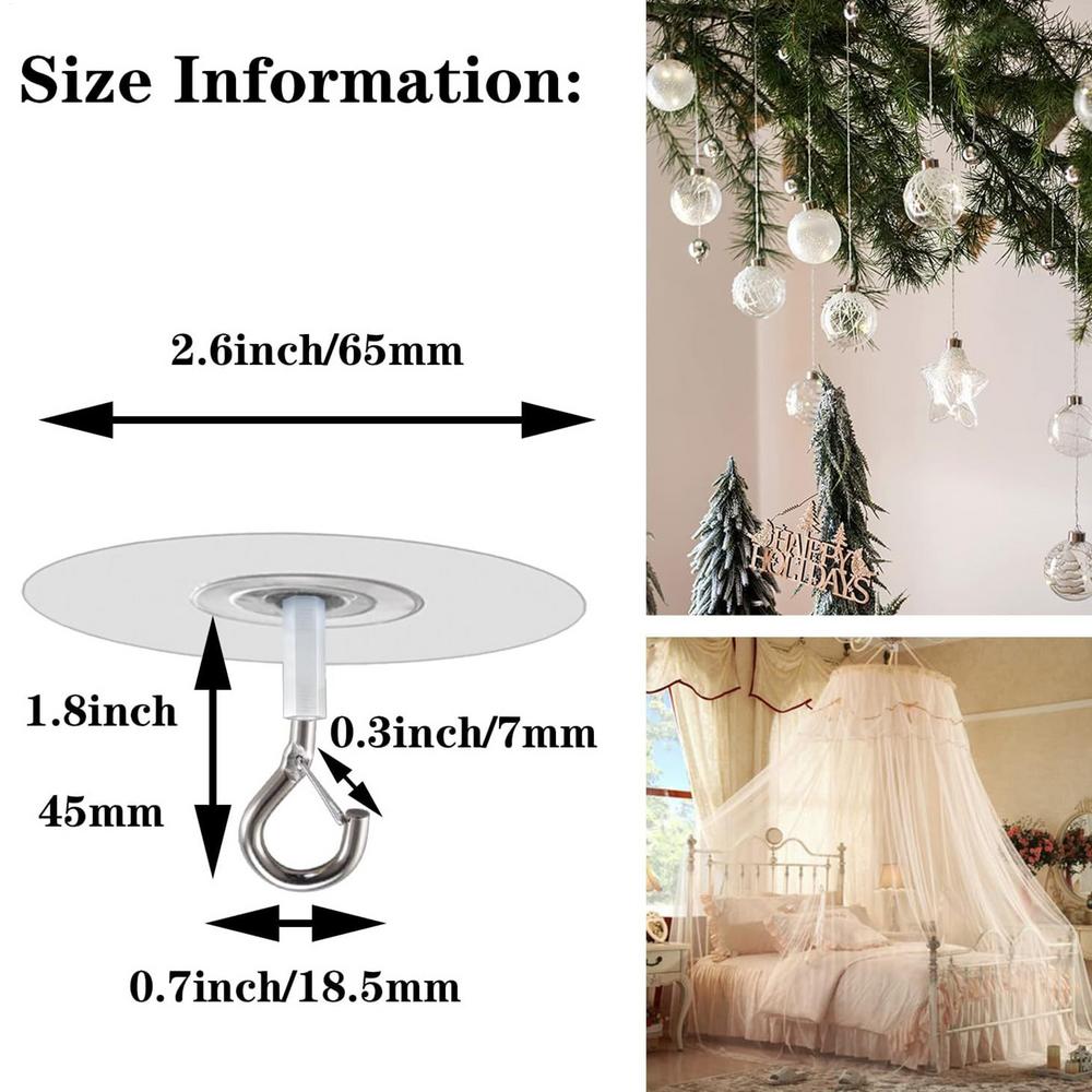 Stick Ceiling Hooks Heavy Duty Self-Adhesive Water Resistant Hooks for Ceiling Multifunctional Hooks for Balloons Wind Chimes белый