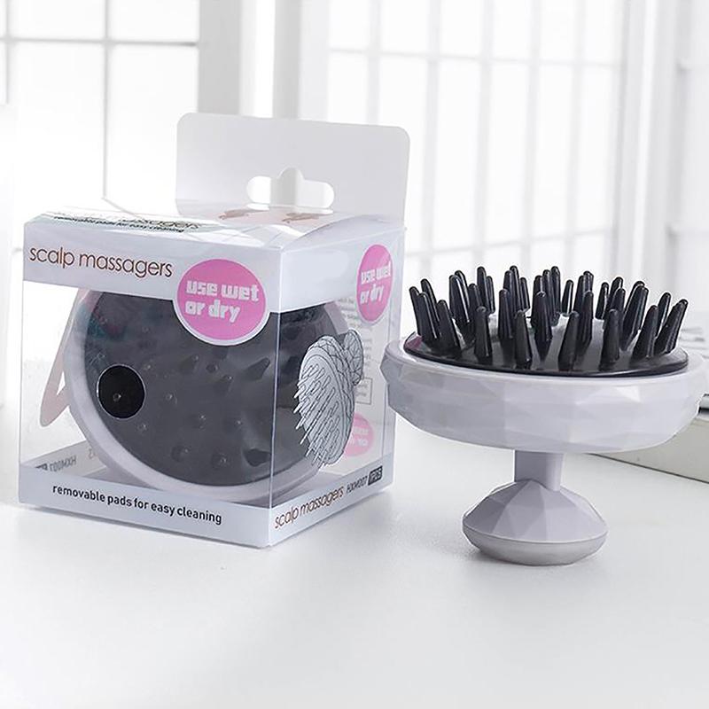 

Scalp Cleansing Brush Massager Scalp Scrubber Silicone Shampoo Brush Handheld Head Massage Comb Shampooing Combs For Hair Growth серый