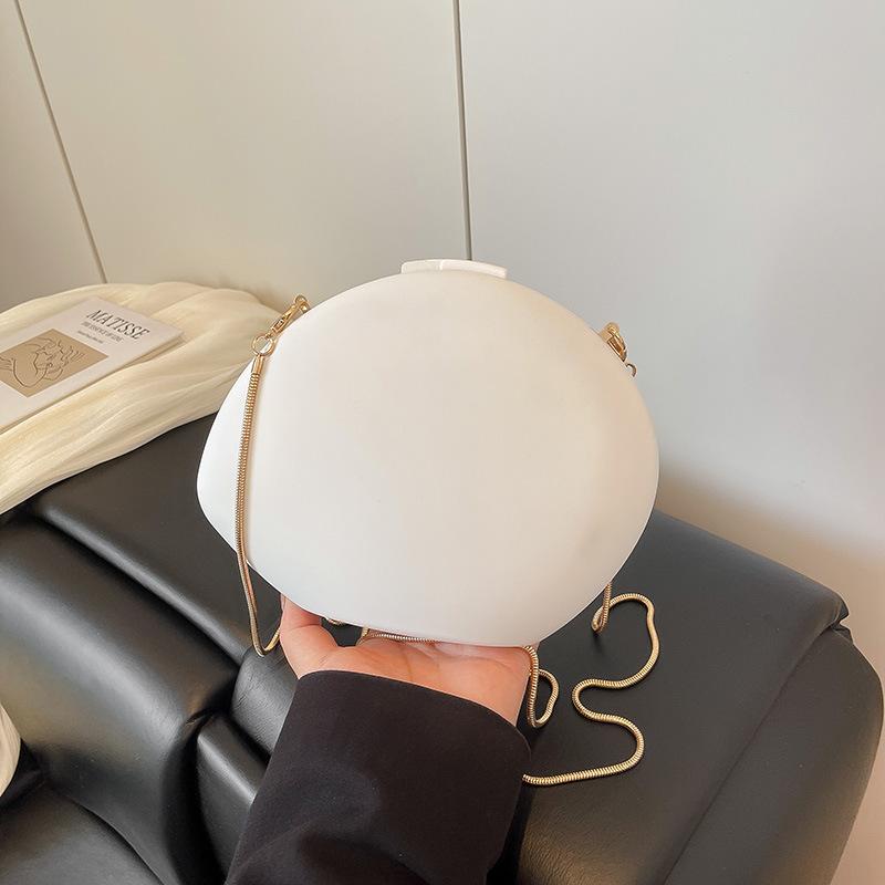 

High-end acrylic bag, new fashion niche shoulder bag, women s versatile messenger small round bag білий