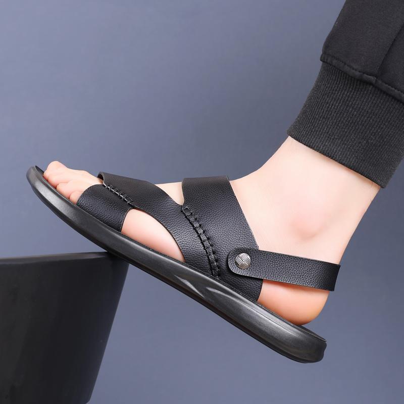 Summer Men's Business Sandals Massage Sole Men's Leather Sandals Outdoor Beach Sandals Factory Direct Sales designer sandals