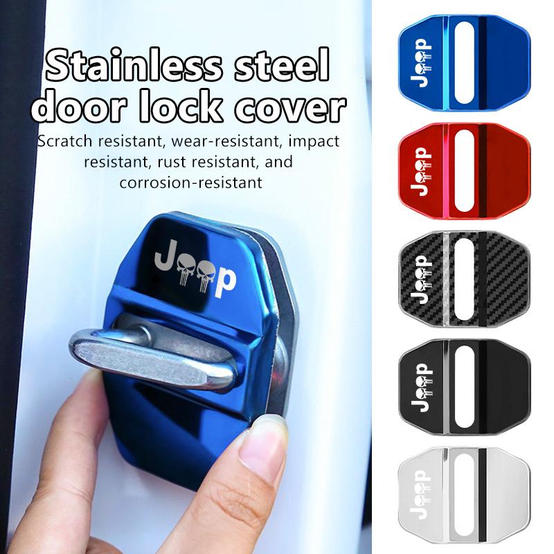 Car Door Damping Cushion Door Lock Buckle Door Protective Cover For Jeep Cherokee Patriot Liberty Wrangler JK JL Commander