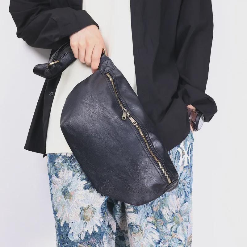 Geantă de piept coreeană pentru bărbați 2024: Geantă Crossbody & de Talie la Modă, de Mare Capacitate