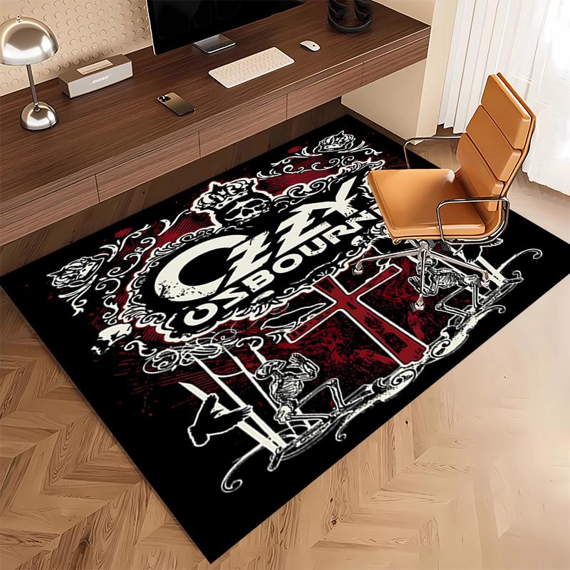 1pc Ozzy Madman Print Area Rug - Soft, Washable Non-Slip Indoor Mat, Living Room, Home Office Decorative Rug,Office Decorative