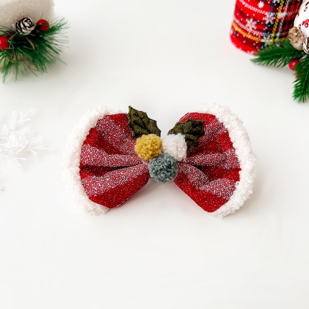 Mini Cute Sparkling Santa Claus Hat Christmas Hair Clips Xmas Party Gift for Adults and Kids New Year Headwear Hair Accessories