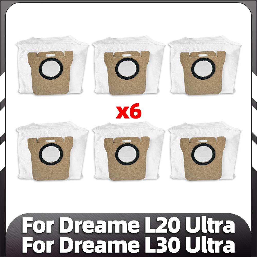 For Dreame L20 Ultra / L30 Ultra / X20 Pro Robot Vacuum Parts Main Side Brush HEPA Filter Mop Pad Dust Bag Spare Accessories