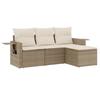 VidaXL Garden Lounge Set with Cushions 4 Pcs, Patio Sofas, Patio Furniture Set, Outdoor Furniture, Beige 3252405