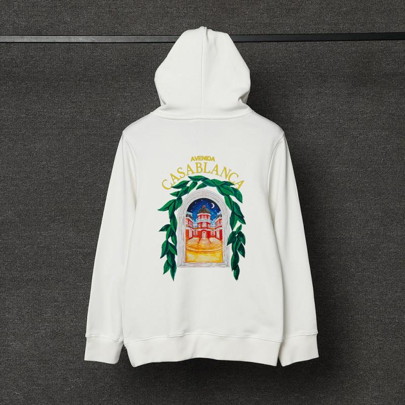 Casablanca Streetwear Hoodie Herren Oversized Lockerer Schnitt Baumwollfleece Pullover Urban Hip Hop