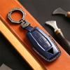 Leather Car Key Case Fob Cover Shell Keychain for Outlander 2023 2/3 Bottons Car Smart Remote Key Holder Accessories