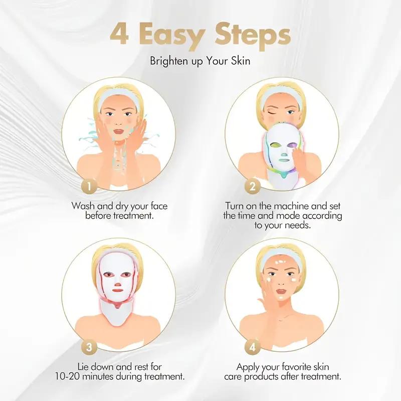 7 Colors Led Facial Mask Machine Light Photon Therapy Acne Face And Neck Set Beauty Led Light Treatment Skin Rejuvenation