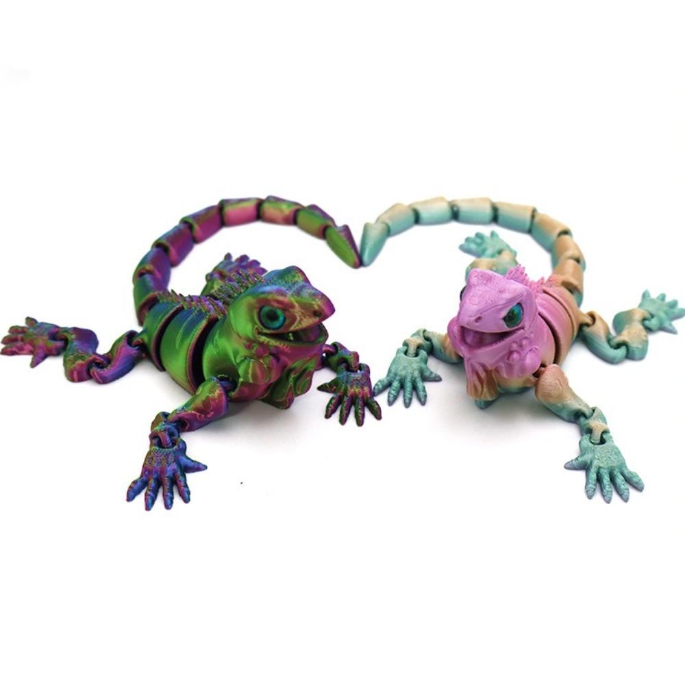3D-gedrucktes Leguan-Handwerk Tier-Gelenkmodell Kreative Figur Ornament Geschenk für Heim-Schreibtischdeko