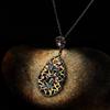 Vintage Hollow Colored Zircon Black Gold Pendant Butterfly Dragonfly Necklace Clavicle Chain High Jewelry Wedding Accessories